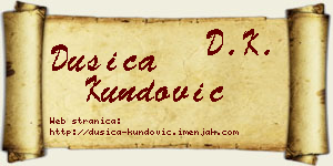 Dušica Kundović vizit kartica